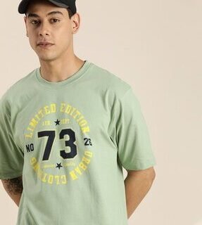 EyeBogler Men's Printed PoloNeck Blue Tshirts