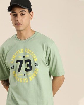 EyeBogler Men's Printed PoloNeck Blue Tshirts