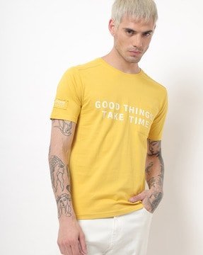 EyeBogler Men's Printed PoloNeck Blue Tshirts