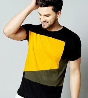 EyeBogler Men's Printed PoloNeck Blue Tshirts
