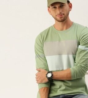 EyeBogler Men's Printed PoloNeck Blue Tshirts
