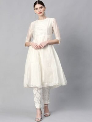 SHEHZADE New Embroidery Gaithering Anarkali kurti