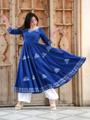 SHEHZADE New Embroidery Gaithering Anarkali kurti