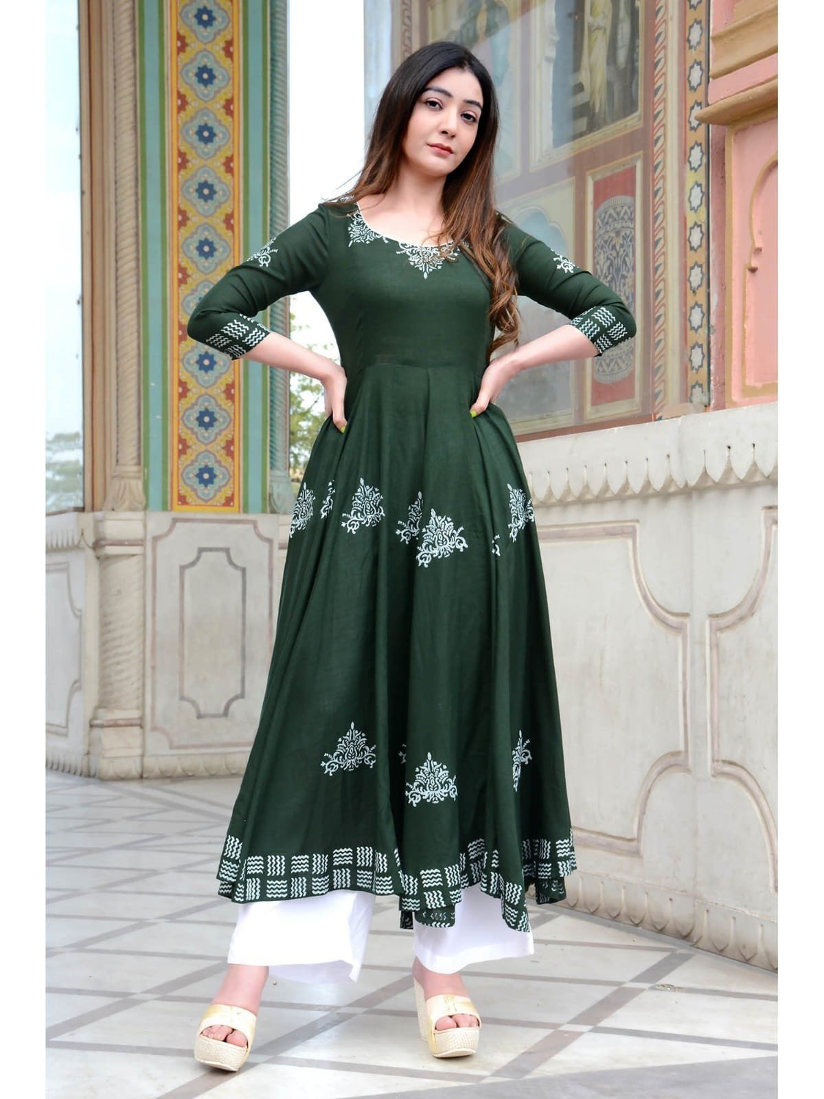 SHEHZADE New Embroidery Gaithering Anarkali kurti