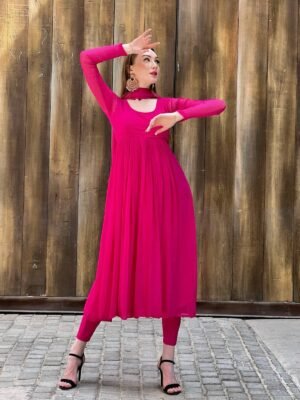 SHEHZADE New Embroidery Gaithering Anarkali kurti