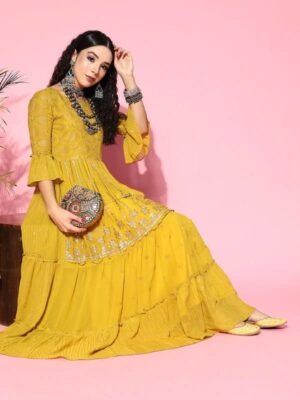 SHEHZADE New Embroidery Gaithering Anarkali kurti