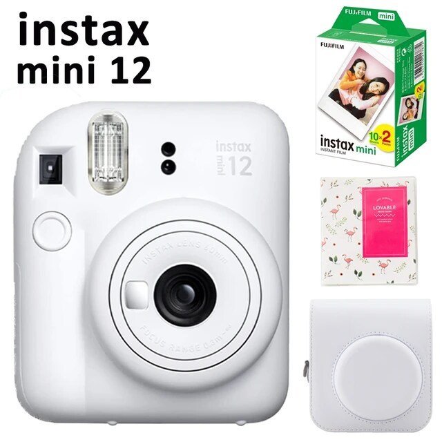 Mini 12 Instant Camera Pink / Blue / Mint / White / Purple + 20 Sheets Instax Mini Film + Album + PU