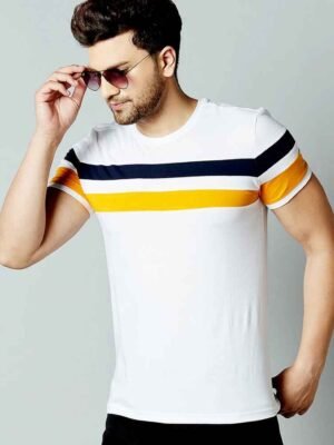 Stylish Cotton Sleeves  T-shirt For Men