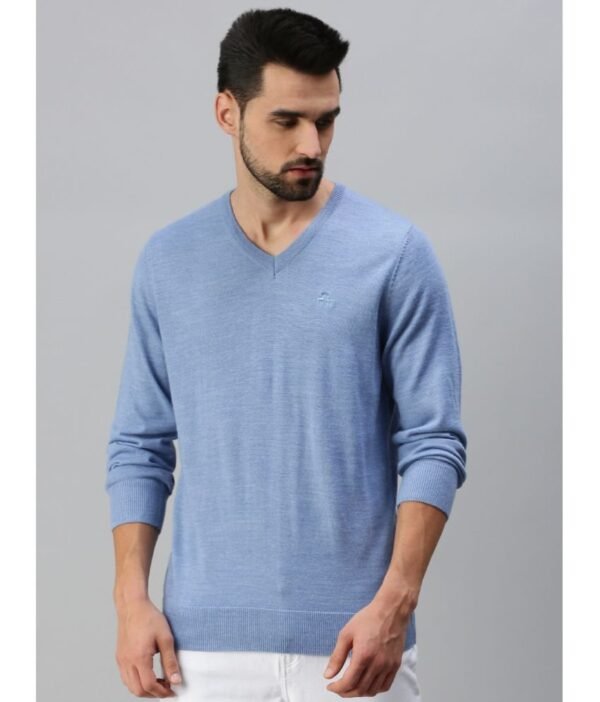 98 Degree North - Light Blue Woollen Blend Men's Pullover Sweater ( Pack of 1 )
