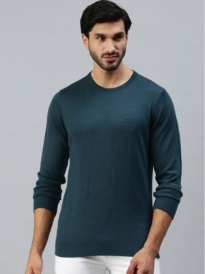 98 Degree North - Teal Woollen Blend Men's Pullover Sweater ( Pack of 1 )