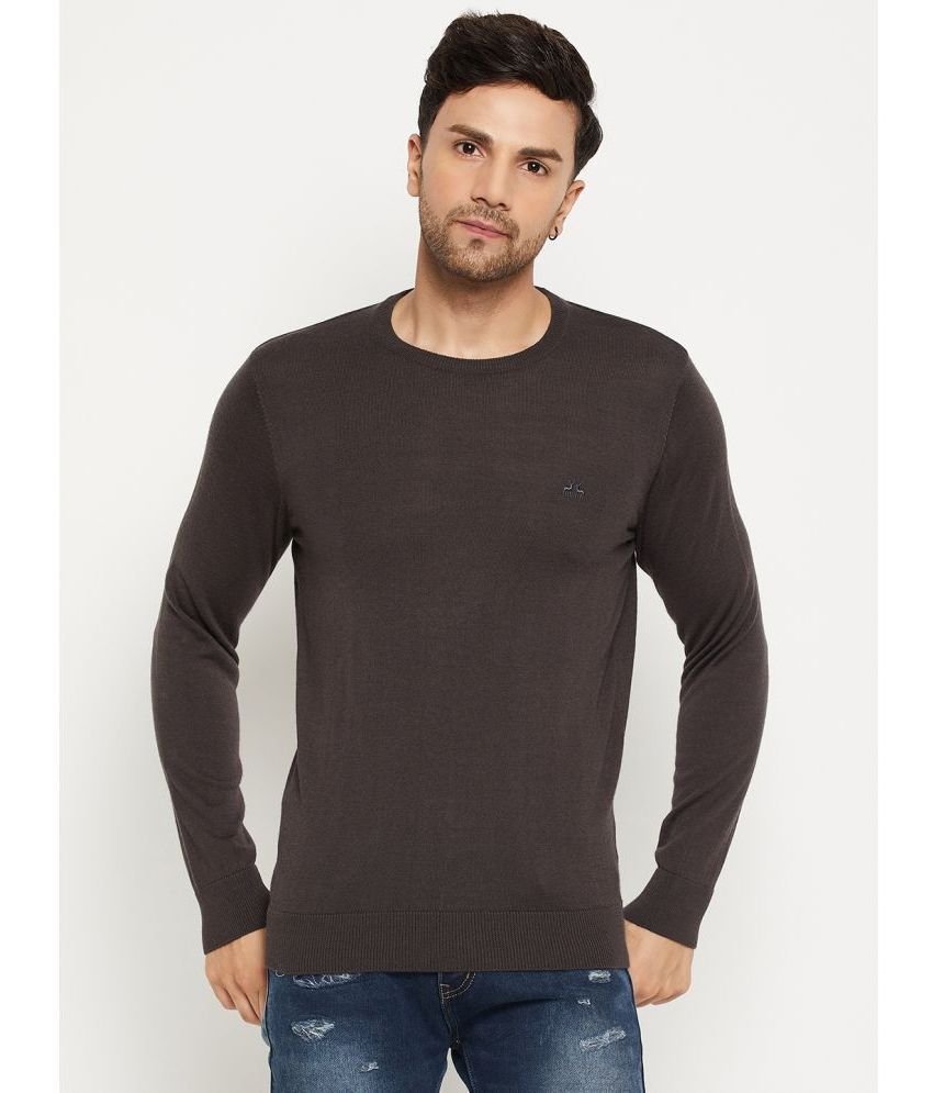 98 Degree North Woollen Blend Round Neck Men's Full Sleeves Pullover Sweater - Brown ( Pack of 1 )