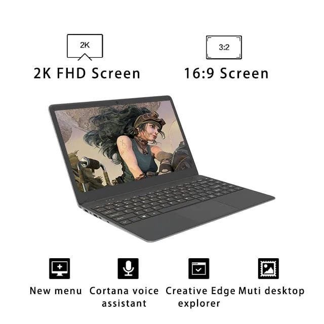 Ram 4GB Rom 256GB 15.6" Laptop Computer 2.4G/5.0G Wifi Bluetooth