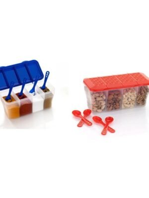 Analog Kitchenware Dal/Masala/Vegetable Plastic Multicolor Pickle Container ( Set of 2 )