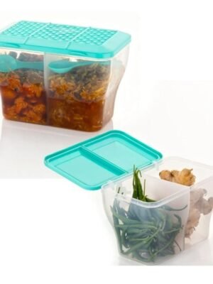 Analog Kitchenware Dal/Masala/Vegetable Plastic Sea Green Multi-Purpose Container ( Set of 2 )