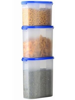 Analog kitchenware - Navy Blue Polyproplene Food Container ( Pack of 3 )