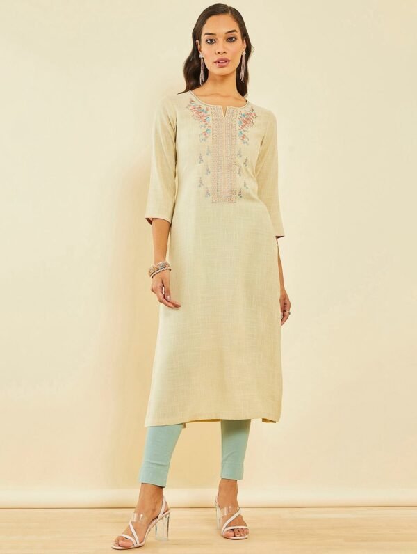 Beautifull rayon printed les work kurta with duppta set