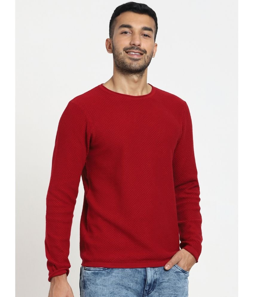 Bewakoof Maroon Round Neck Sweater Single