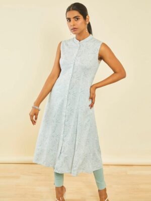 Beautifull rayon printed les work kurta with duppta set