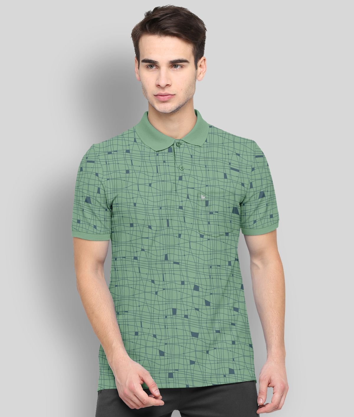 BULLMER - Green Cotton Blend Regular Fit Men's Polo T Shirt ( Pack of 1 )