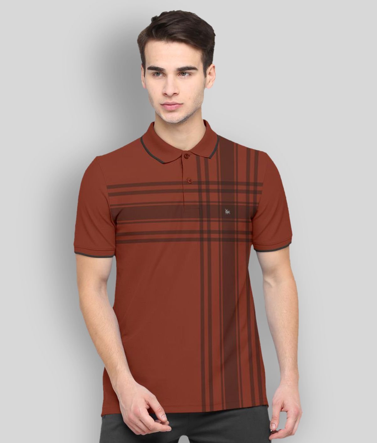 BULLMER - Maroon Cotton Blend Regular Fit Men's Polo T Shirt ( Pack of 1 )