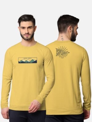 BULLMER - Mustard Cotton Blend Regular Fit Men's T-Shirt ( Pack of 1 )