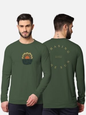 BULLMER - Olive Cotton Blend Regular Fit Men's T-Shirt ( Pack of 1 )