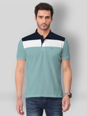 BULLMER - Sea Green Cotton Blend Regular Fit Men's Polo T Shirt ( Pack of 1 )