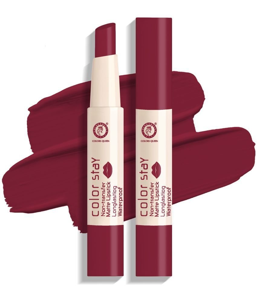 Colors Queen Color Stay Non Transfer Long Lasting Matte Lipstick (Sexy Red) 2.1g