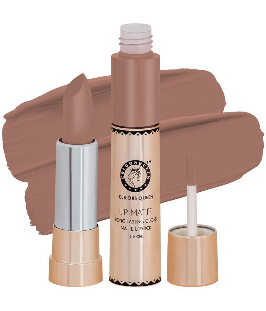 Colors Queen Lip Matte 2 in 1 Long Lasting Matte Lipstick (Nude) 8g