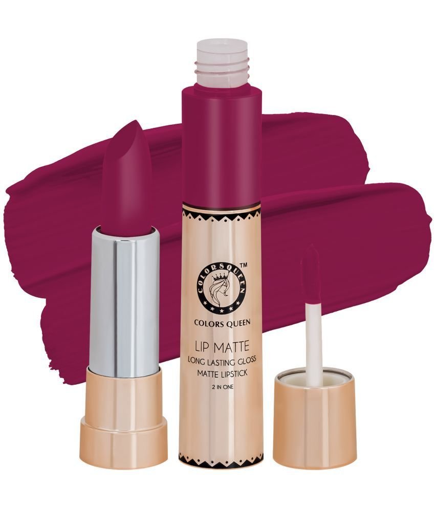 Colors Queen Lip Matte 2 in 1 Long Lasting Matte Lipstick (Sharbati Pink) (8g)