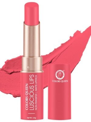 Colors Queen Luscious Lips Non Transfer Matte Lipstick, Highly Pigmented Long Lasting Lipstick For Women (Rosy Sunday)