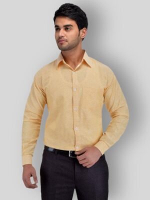 DESHBANDHU DBK - Beige Cotton Regular Fit Men's Formal Shirt (Pack of 1)