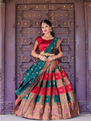 Fabcartz Woven Design Semi-Stitched Lehenga Choli With Dupatta