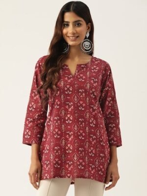 FERANOID Floral Printed Pure Cotton Kurti