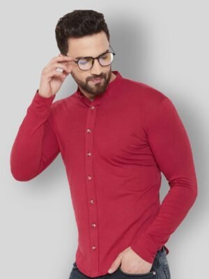 GESPO - Red Cotton Blend Regular Fit Men's Casual Shirt (Pack of 1)