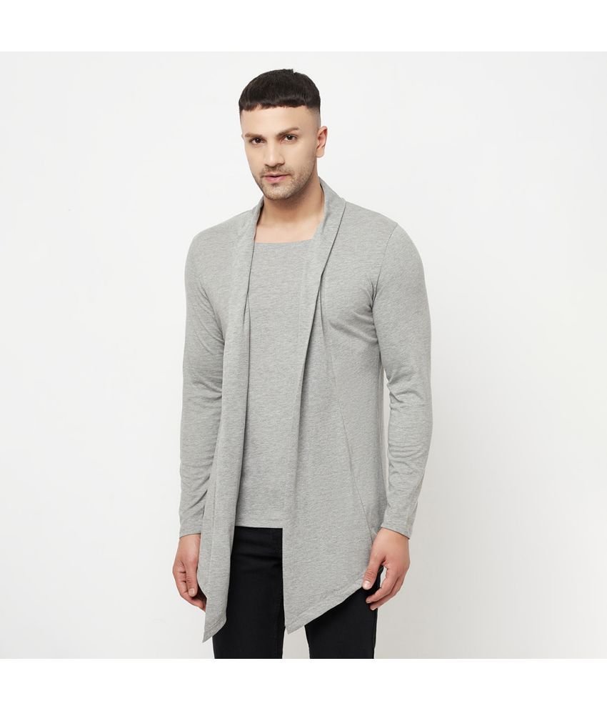 Glito - Grey Cotton Blend Men's Cardigan Sweater ( Pack of 1 )