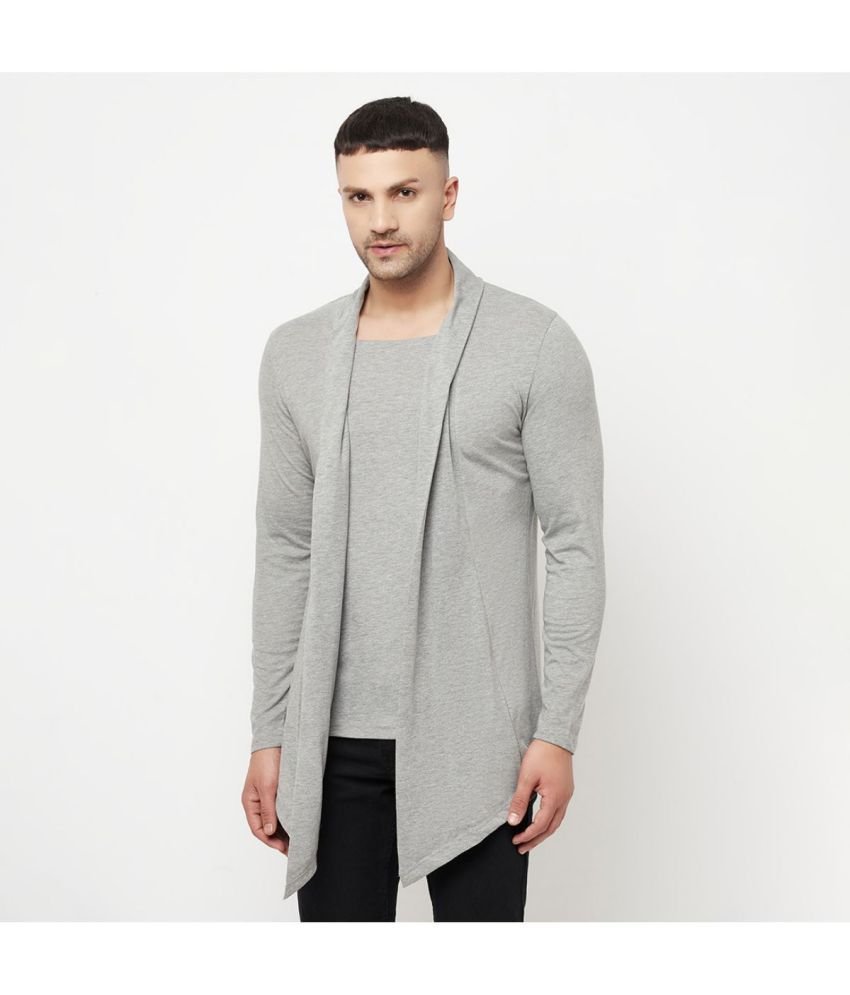 Glito - Grey Cotton Blend Men's Cardigan Sweater ( Pack of 1 )