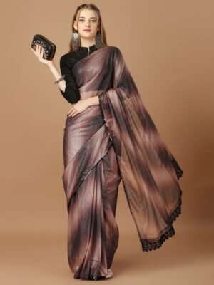 Indian Women Colourblocked Lycra Saree