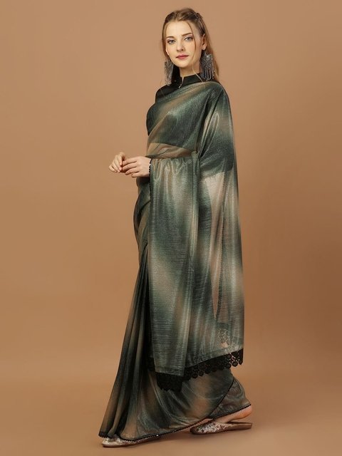 Indian Women Colourblocked Lycra Saree