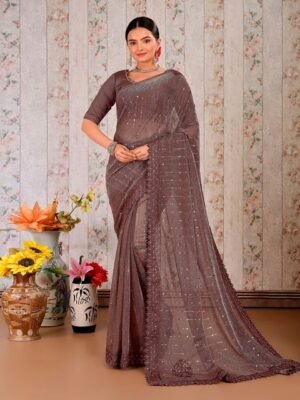 Indian Women Embellished sequence Saree