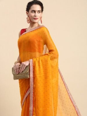 Indian Women Floral Zari Saree