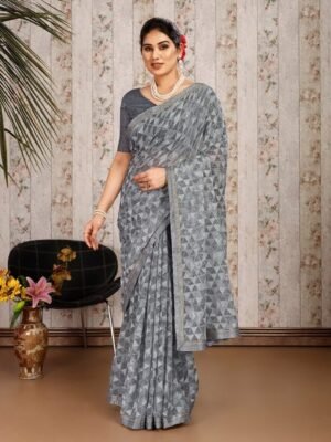 Indian Women Geometric Printed Saree
