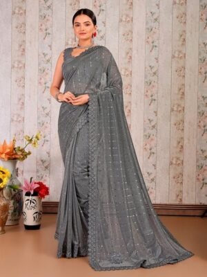 Indian Women Sequined Embellished Saree