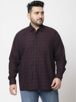 IVOC 100% Cotton Regular Fit Checks Full Sleeves Men's Casual Shirt - Navy ( Pack of 1 )