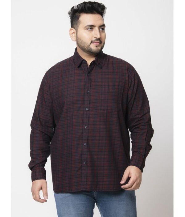 IVOC 100% Cotton Regular Fit Checks Full Sleeves Men's Casual Shirt - Navy ( Pack of 1 )