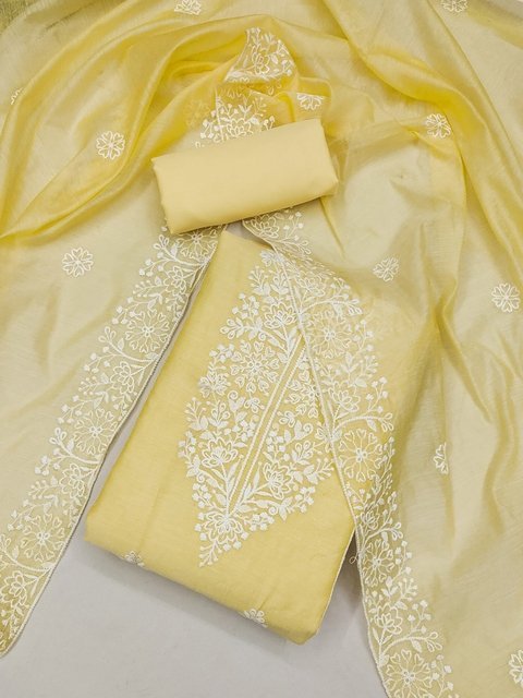 KALINI Floral Embroidered Unstitched Dress Material