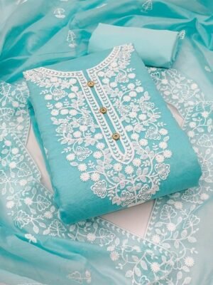 KALINI Floral Embroidered Unstitched Dress Material