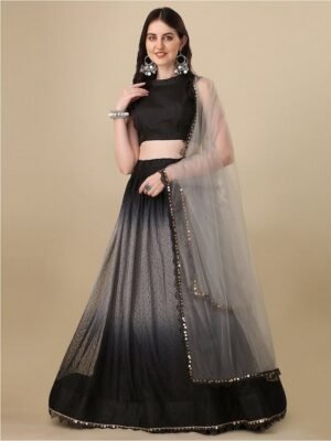 KALINI Semi-Stitched Lehenga & Unstitched Blouse With Dupatta
