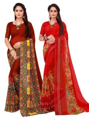 KALINI Women Brown Sarees