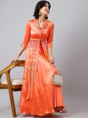 Khushal K Embroidered Sequinned Ready to Wear Lehenga & Shirt Collar Choli